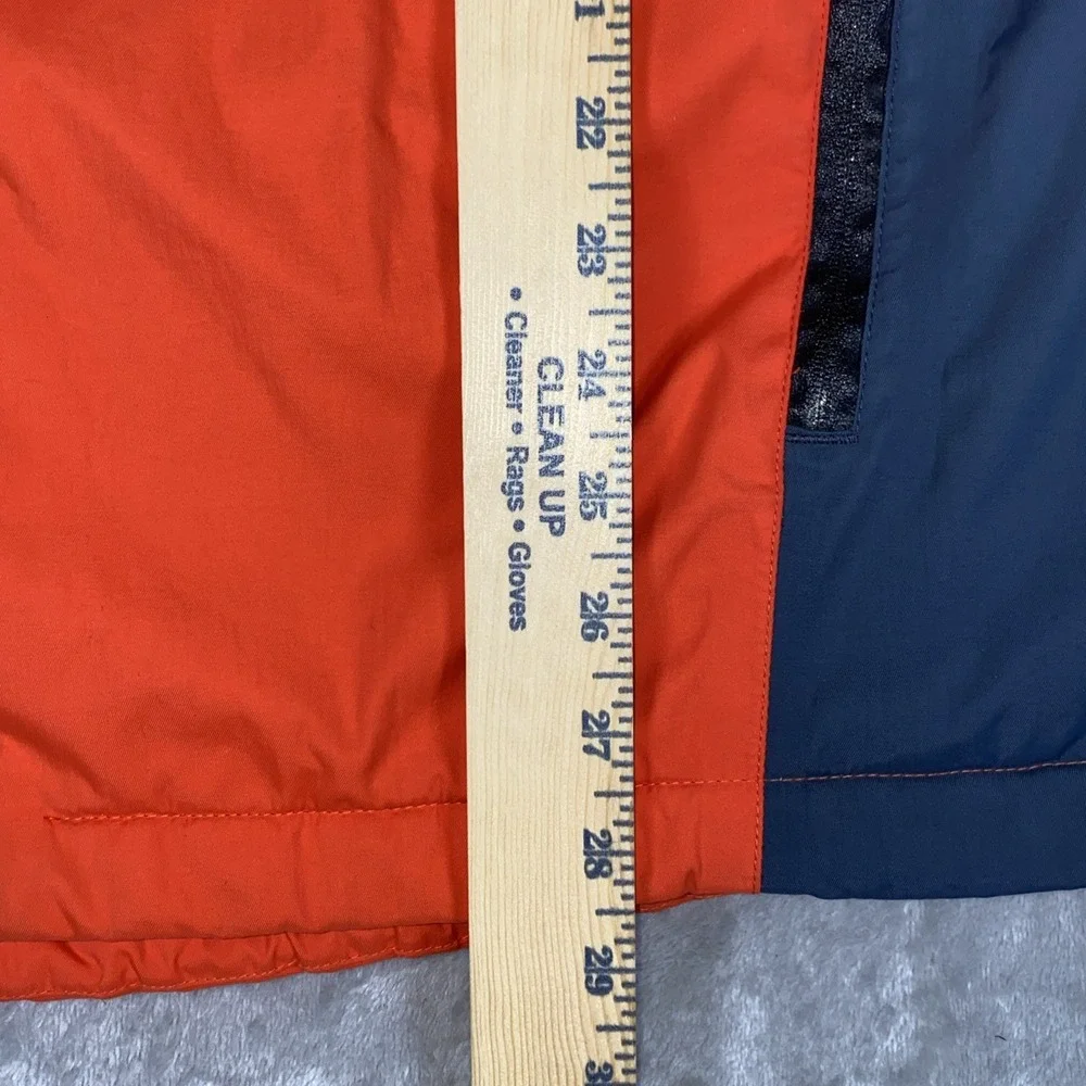 Lands End The Squall Mens XL Orange Blue Water Windproof Quilted  Lined Parka